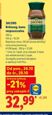 Kawa rozpuszczalna Jacobs Krönung promocja w Lidl