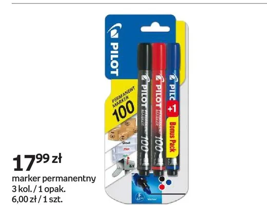 Marker permanentny 3 kolory Pilot promocja w Empik