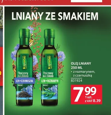 Olej lniany Kujawski z rozmarynem promocja w Selgros