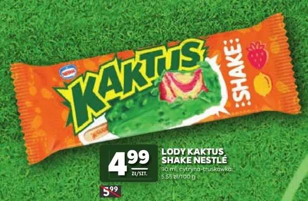 Lody Kaktus Shake Nestlé cytryna-truskawka promocja w Stokrotka