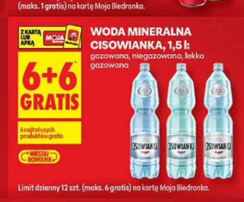 Woda mineralna Cisowianka promocja w Biedronka