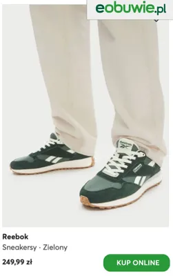 Sneakersy Reebok zielone promocja w eobuwie.pl
