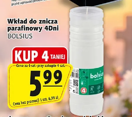 Wkład do znicza parafinowy 4Dni Bolsius promocja w Prim Market