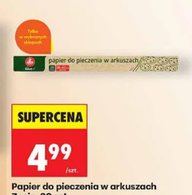 Papier do pieczenia w arkuszach Zosia Samosia 20-pak promocja w Biedronka
