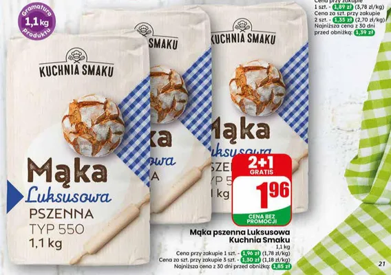 Mąka pszenna Luksusowa typ 550 Kuchnia Smaku promocja w Dino