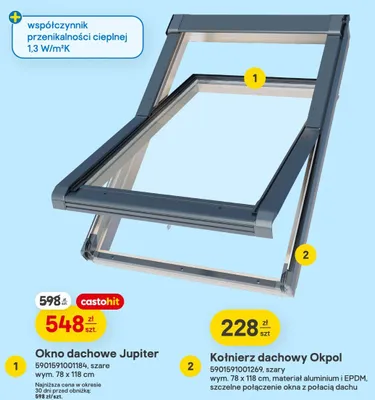 Kołnierz dachowy Okpol szary wym. 78x118cm materiał aluminium i EPDM promocja w Castorama
