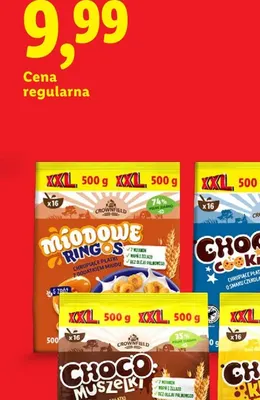 Płatki śniadaniowe Crownfield Miodowe Ringos XXL promocja w Lidl
