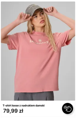 T-shirt loose z nadrukiem damski 4F promocja w 4F