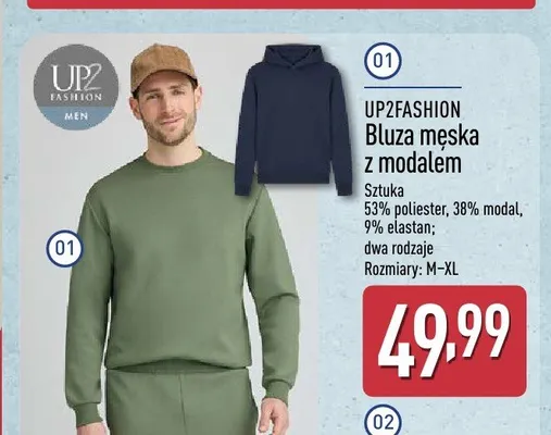 Bluza męska z modalem UP2FASHION promocja w Aldi