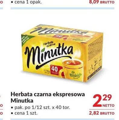 Herbata czarna ekspresowa Minutka promocja w Makro