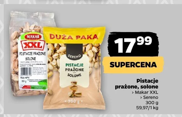 Pistacje prażone solone Sereno promocja w Netto