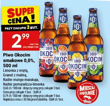 Piwo Okocim smakowe 0,0% promocja w Twój Market