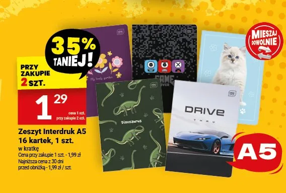 Zeszyt Interdruk A5 16 kartek promocja w Twój Market