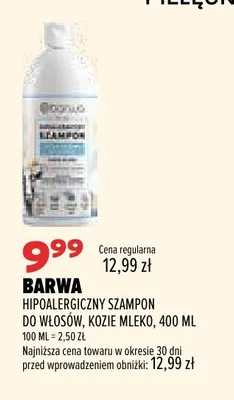 Hipoalergiczny szampon do włosów kozie mleko Barwa promocja w Drogerie Natura