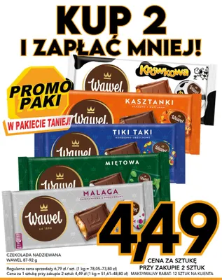 Czekolada nadziewana Wawel Malaga promocja w Kupiec