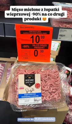 Mięso mielone z łopatki wieprzowej promocja w Aldi