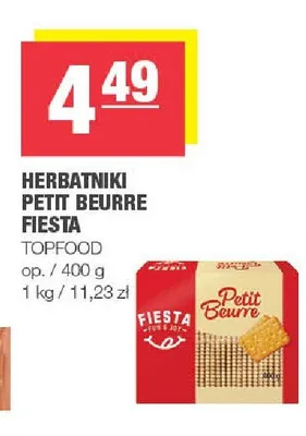 Herbatniki Petit Beurre Fiesta Topfood promocja w SPAR