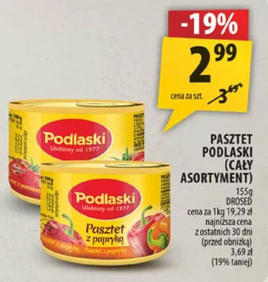Pasztet podlaski (cały asortyment) promocja w Arhelan