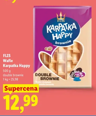 Wafle Karpatka Happy Flis double brownie promocja w Lidl