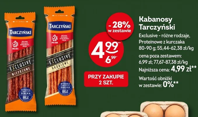 Kabanosy Tarczyński Proteinowe z kurczaka promocja w Żabka