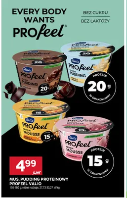 Pudding proteinowy czekoladowy Profeel Valio promocja w Stokrotka