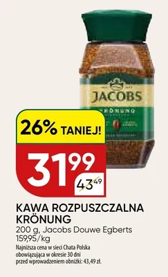 Kawa rozpuszczalna Jacobs Krönung promocja w Chata Polska