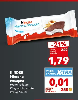 Mleczna kanapka Kinder promocja w Kaufland
