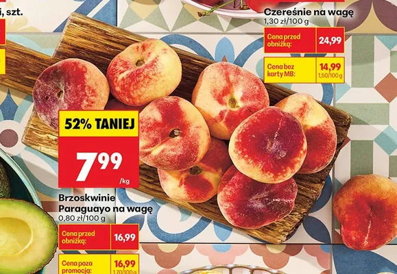 Brzoskwinie Paraguayo na wagę promocja w Biedronka
