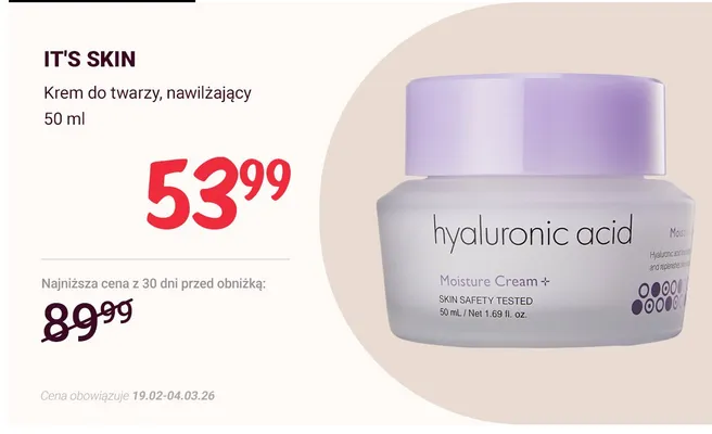Krem do twarzy, nawilżający promocja w Rossmann