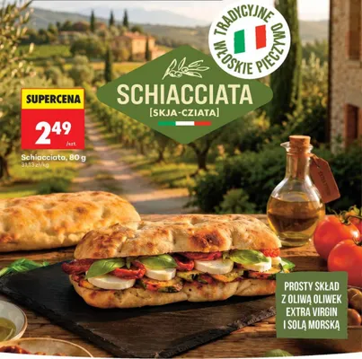 Pieczywo Schiacciata promocja w Biedronka