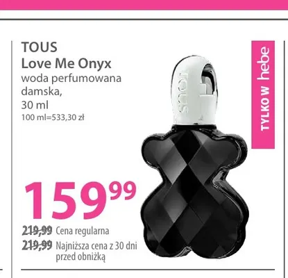 Woda perfumowana damska Tous Love Me Onyx promocja w Hebe