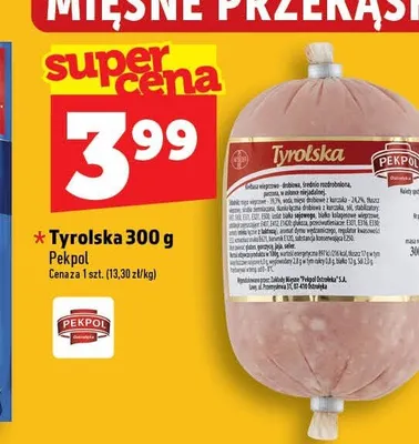Kiełbasa Tyrolska Pekpol promocja w TOPAZ