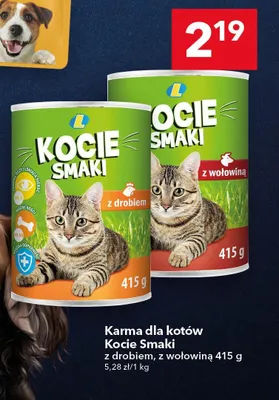 Karma dla kotów Kocie Smaki z wołowiną promocja w LEWIATAN