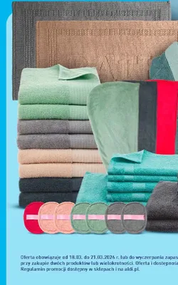 Ręczniki, dywaniki łazienkowe promocja w Aldi