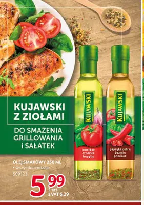 Olej rzepakowy smakowy Kujawski z ziołami pomidor czosnek bazylia promocja w Selgros