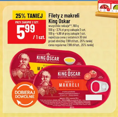 Filety z makreli King Oscar promocja w POLOmarket