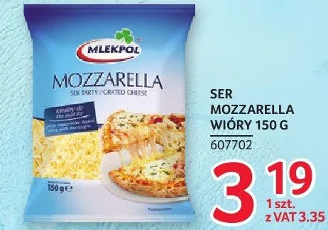 Ser mozzarella wiory Mlekpol 150g promocja w Selgros