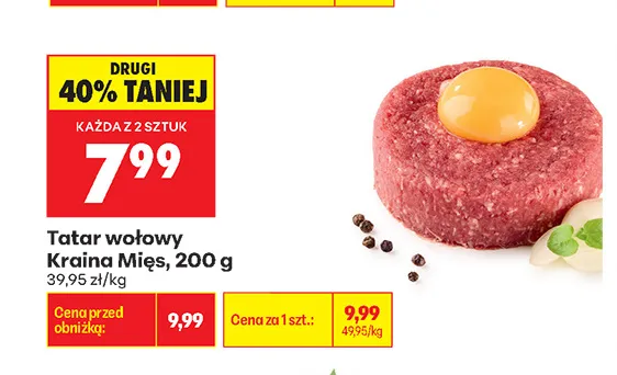 Tatar wołowy Kraina Mięs promocja w Biedronka
