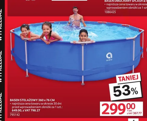 Basen stelażowy Avenli 360x76 cm promocja w Selgros
