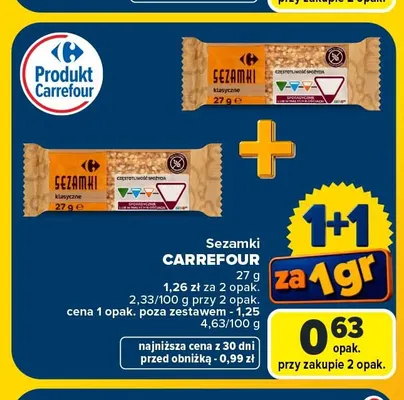 Sezamki klasyczne Carrefour promocja w Carrefour Market