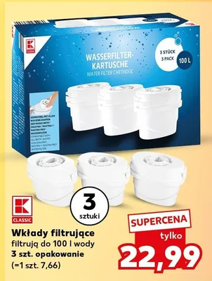 Wkłady filtrujące filtrują do 100 l wody promocja w Kaufland