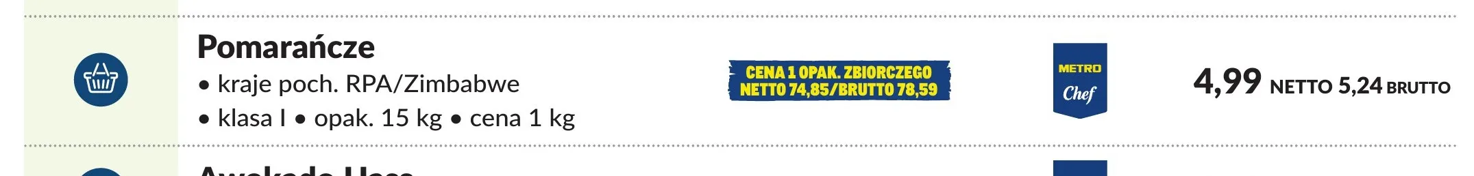 Pomarańcze Metro Chef promocja w Makro
