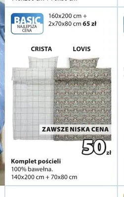 Komplet pościeli flanelowej 140 x 200 + 70 x 80 cm promocja w Jysk