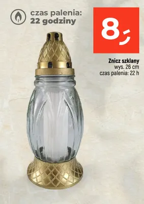 Znicz szklany czas palenia 22h promocja w Dealz