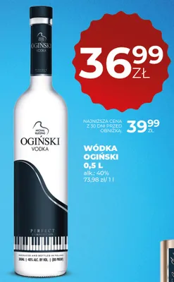 Wódka Ogiński promocja w Duży Ben