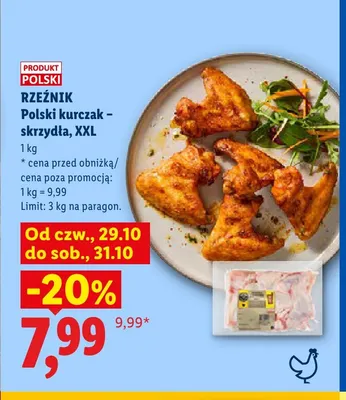 Polski kurczak skrzydła XXL Rzeźnik promocja w Lidl