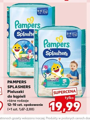 Pieluszki do kąpieli Pampers Splashers promocja w Kaufland