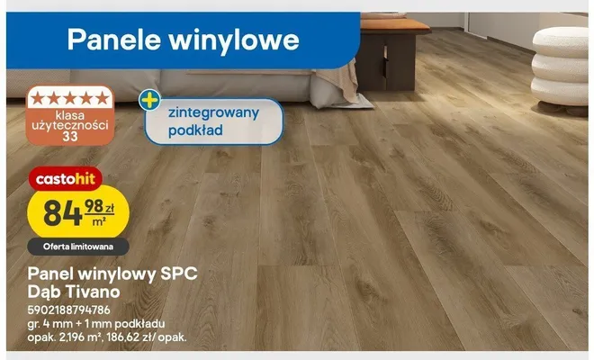 Panel winylowy SPC Dąb Tivano promocja w Castorama