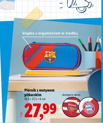 Piórnik z motywem piłkarskim promocja w Lidl