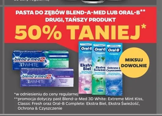 Pasta do zębów Blend-a-med 3D White Extreme Mint Kiss promocja w Netto